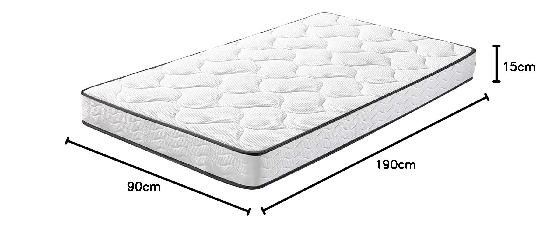 IZTOSS Lot de 2 Matelas 90x190cm Mémoire de Forme Épaisseur 15cm