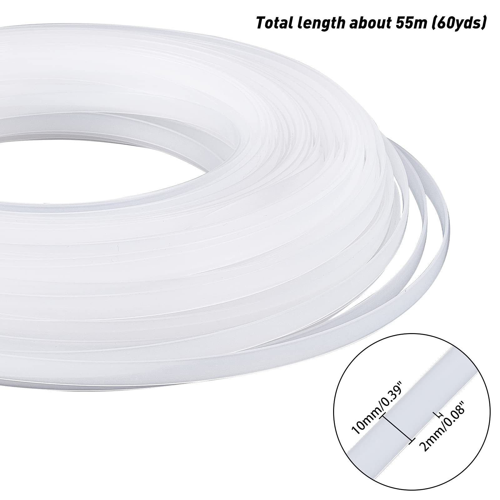 PandaHall 55 m polyester uitbenen voor naaien, 10 mm witte plastic tekening lage dichtheid naaien voor trouwjurk trouwjurken korset lingerie hoeden en handtassen