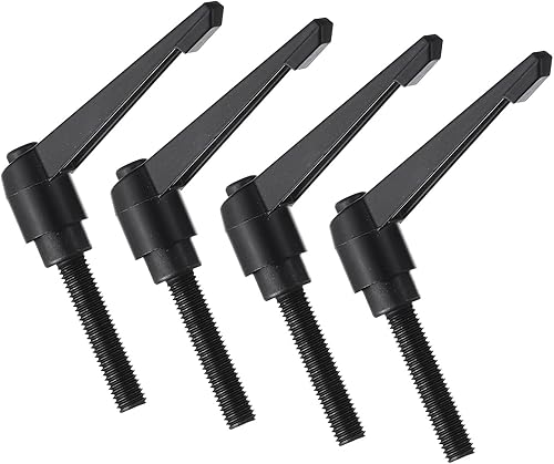 Miniatura 148 de uxcell 4 manijas de palanca de sujeción, perno macho roscado de acero al carbono de óxido negro M8 x 0.59 pulgadas, asas ajustables de bloqueo
