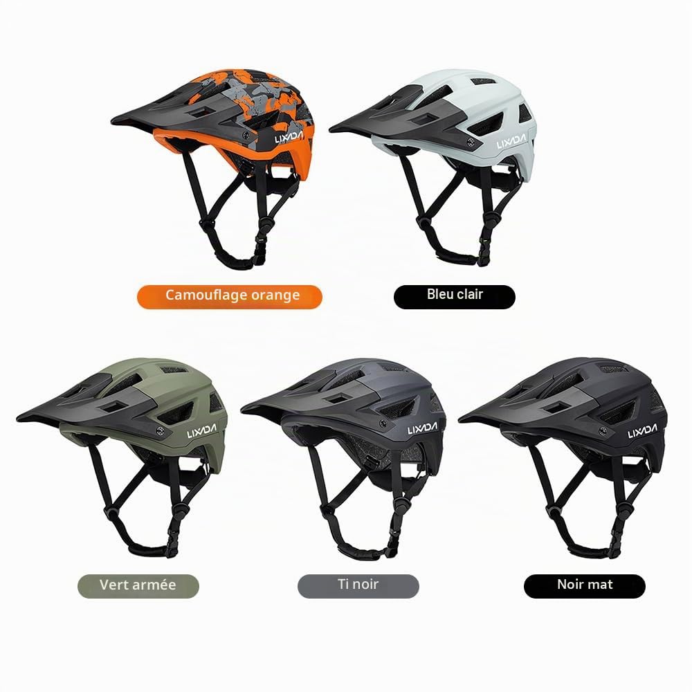 Kavolet Casque de vélo pour adulte - Casque de VTT pour homme et femme - Tour de tête de 55 à 61 cm - Cadran réglable - Visière amovible - 14 ouvertures d'aération
