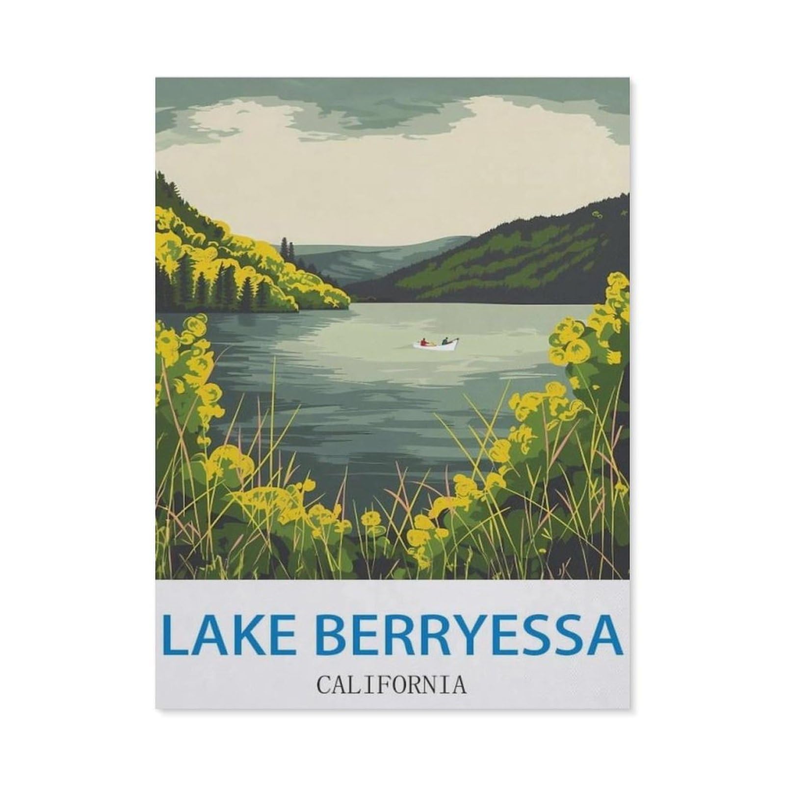 Metal Tin Sign，Lake Berryessa California，Tin Sign Vintage Rustic Decor Cave Coffee Shop Bar Bedroom Home Wall Decor Nostalgic Tin Sign(15x30cm）6x12 inch-ED13