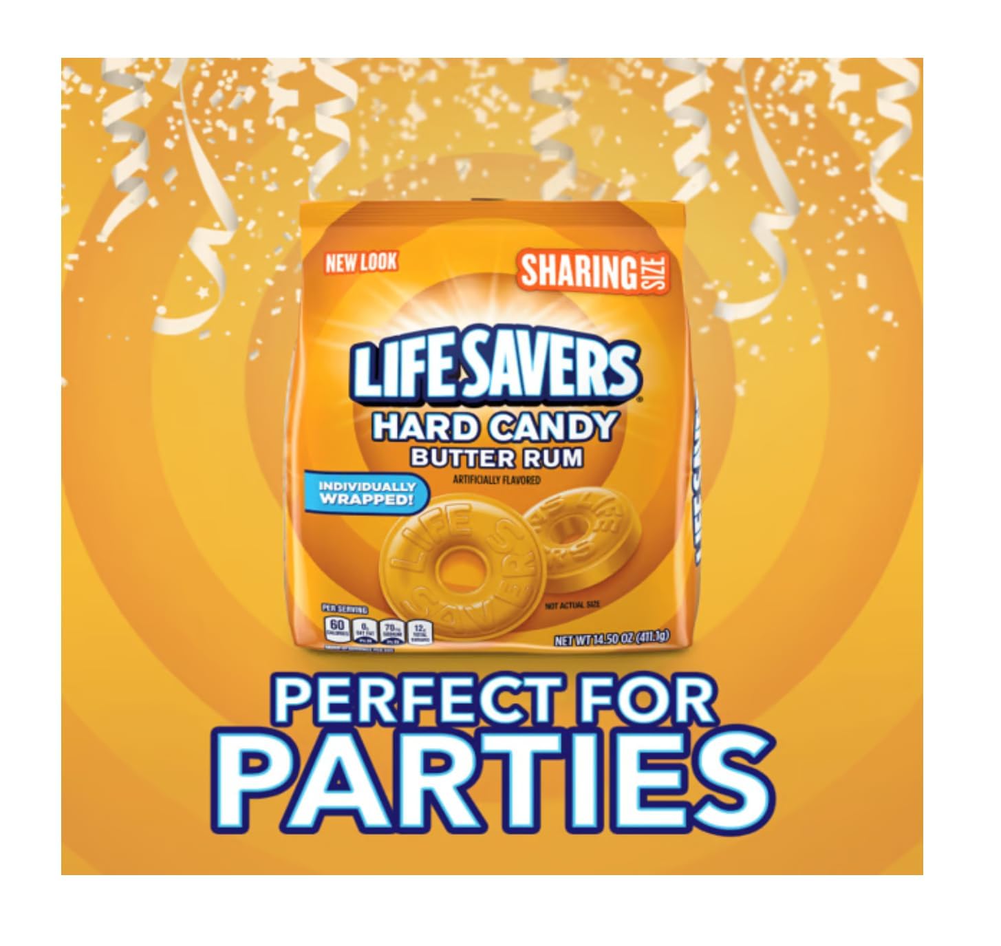 Lifesavers Butter Rum 14.5 ounce bags - Pack of Two - Individually Wrapped - Perfect to Share