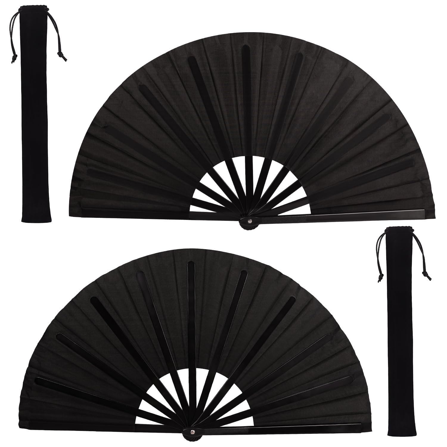 Fans for Line Dancing, 2 Pack Boots on The Ground Hand Fan, 13 Inch Rave Popping Fan Clacking Hand Fans for Women Men Foldable, Folding Fans for Chinese Kung Fu Tai Chi, Festival, Dance, Decorations