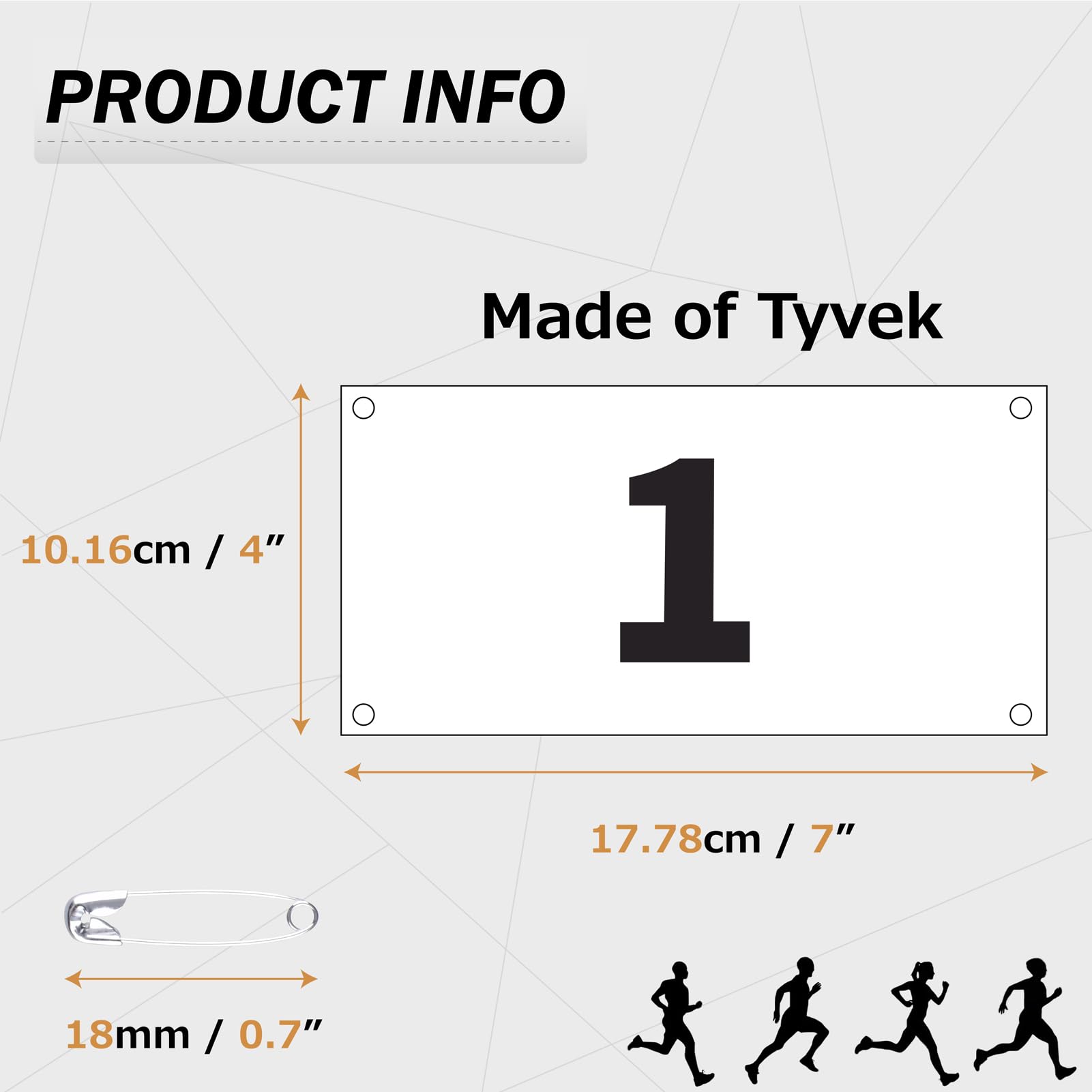 Azarxis Numéros de Dossard Course de 1 à 50 100 200 300 400 500 avec Épingles Imperméable pour Marathon Événements Sportifs Trithonlon