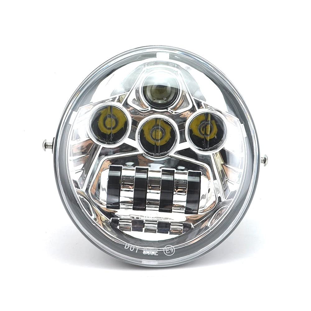 Motorrad Scheinwerfer,Scheinwerfer Motorrad Schwarzer V-Rod-Muskel-Nachtstab Motorrad-Scheinwerfer-Sitz Passend for V-Rod VRSCF VRSC VRSCR 2002-2016(Chrome)