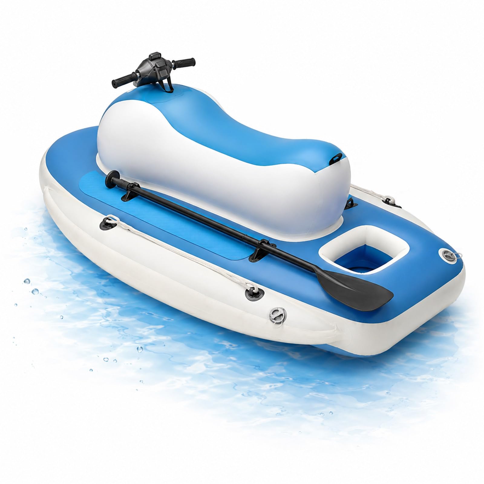 Aredwhiterui New Jet Boat for Adults – Inflatable Jet Ski with Dual-Mode Water Scooter, 3-in-1 Paddle & Dive Experience, Stable 5-Air-Chamber Design for Lakes, Pools & Snorkeling Fun Unpowered