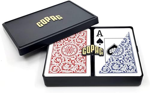 Miniatura 2 de Copag 1546 Design - Cartas de juego 100% plástico, tamaño puente rojoazul (índice jumbo, 6 juegos)