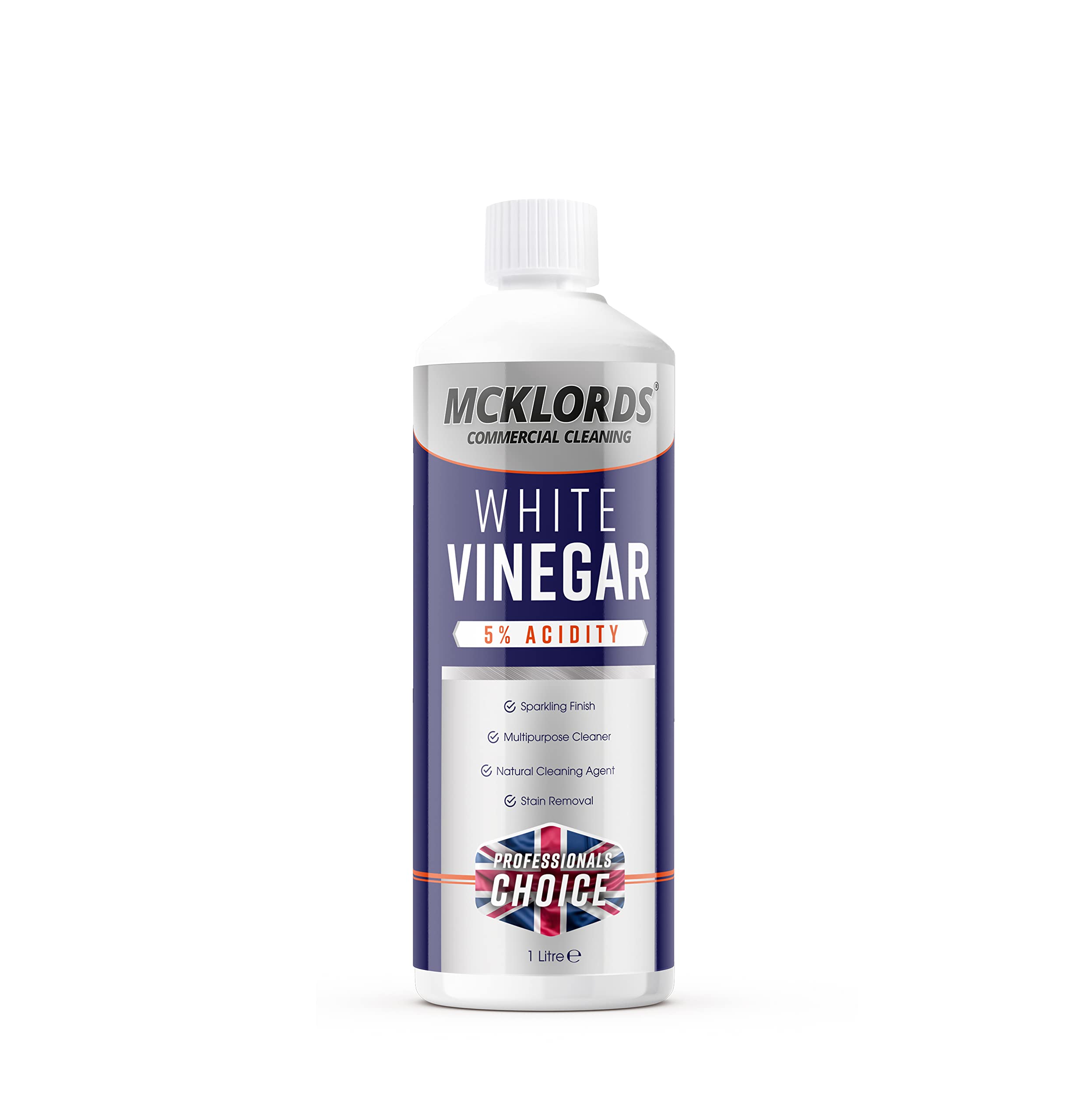 McKLords Commercial - White Vinegar - 5% Acidity | Multi Surface Cleaner - 1 Litre