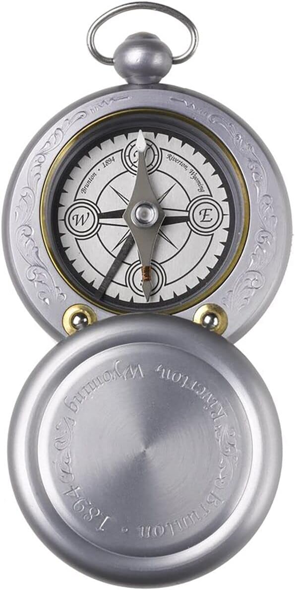 Brunton 1894 Gentleman’s Vintage Pocket Compass – Bespoke Collectible Navigation Tool with Milled Aluminum Body, Swivel Lid, and Lift Arm – Made in USA Heirloom