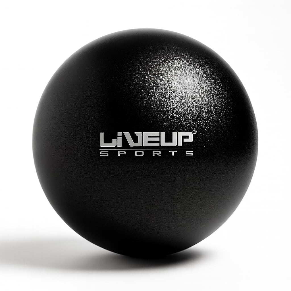 Bola de Pilates Overball, 25cm, Preta, para Exercícios de Pilates, Yoga e Fisioterapia