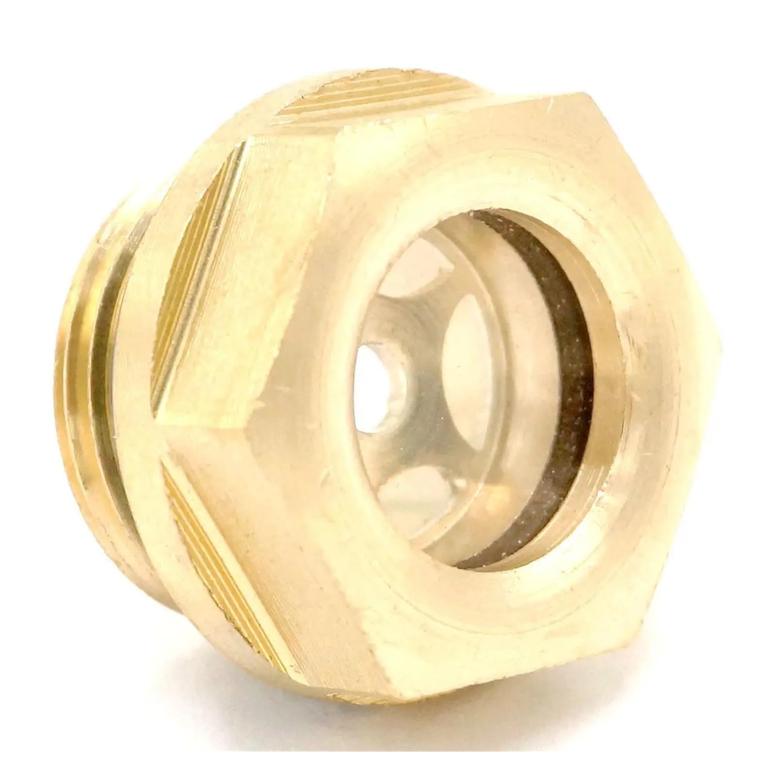 VXAXPOHZA M20x1.5mm Metric Male Brass Oil Level Sight Glass Window Hex Head for Air Compressor Gearbox