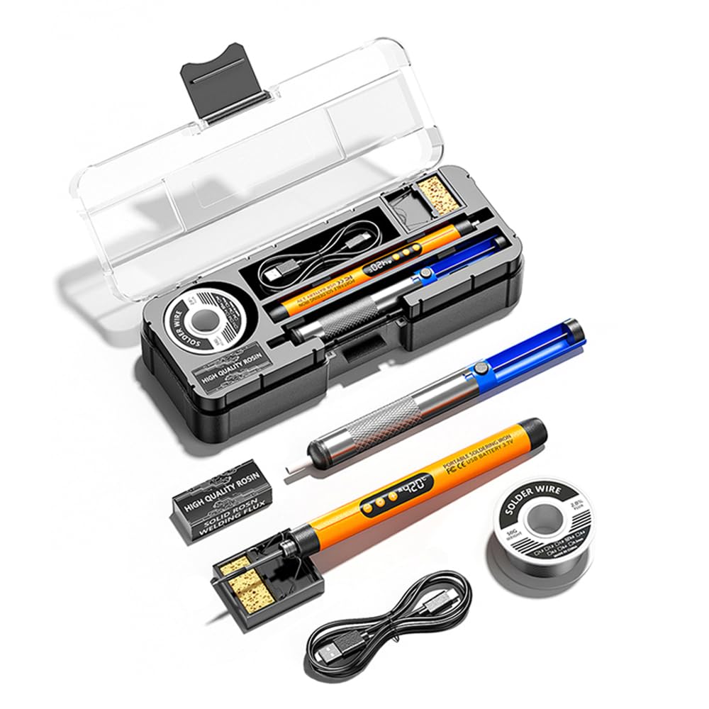 Fer à souder électrique portable USB, stylo de soudage intelligent multifonctionnel avec fonction de réglage de la température de 260 à 420 ℃ pour la réparation et l'entretien du (Orange)
