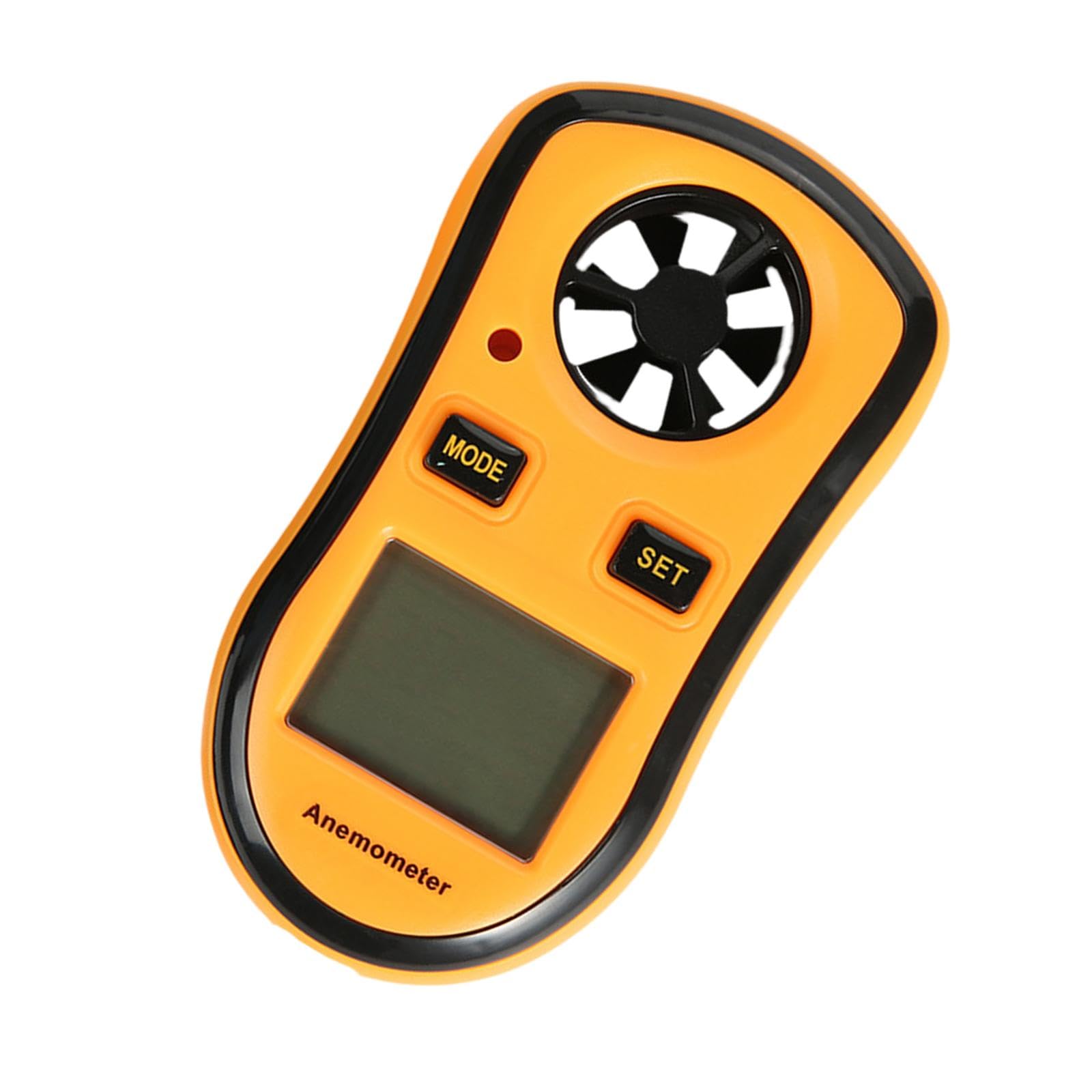 SECRET DESIREDigital Anemometer Handheld Air Speed Meter Flying Wind Speed Meter Gauge Yellow 5.78x10.43cm-picture-28