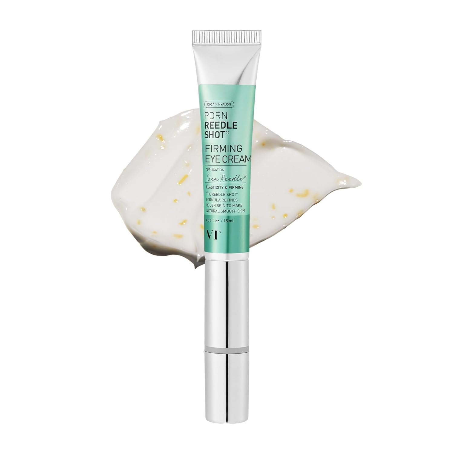 VT COSMETICS PDRN Reedle Shot Firming Eye Cream (0.51 fl oz / 15ml), Ultra-Micro Vibration Eye Cream for Firming & Elasticity, Targeted Wrinkle Care, PDRN Collagen, Korean Skincare
