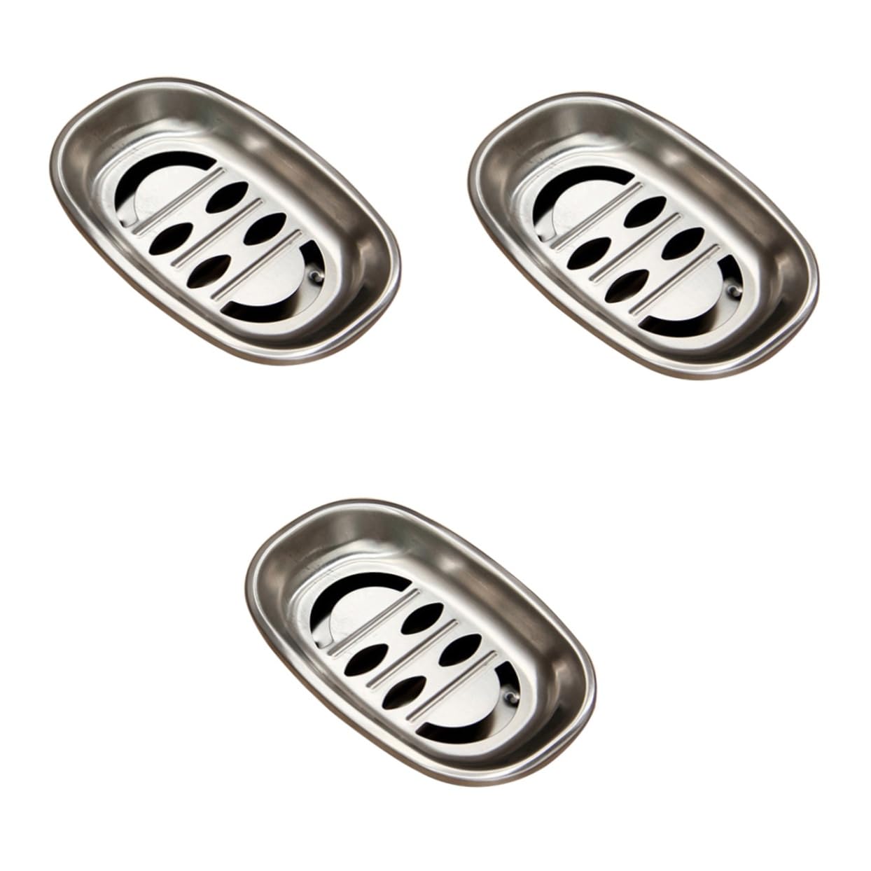 Ciieeo Jabonera de Acero Inoxidable de Doble Capa 3 Unidades con Drenaje para Baño Y Cocina.