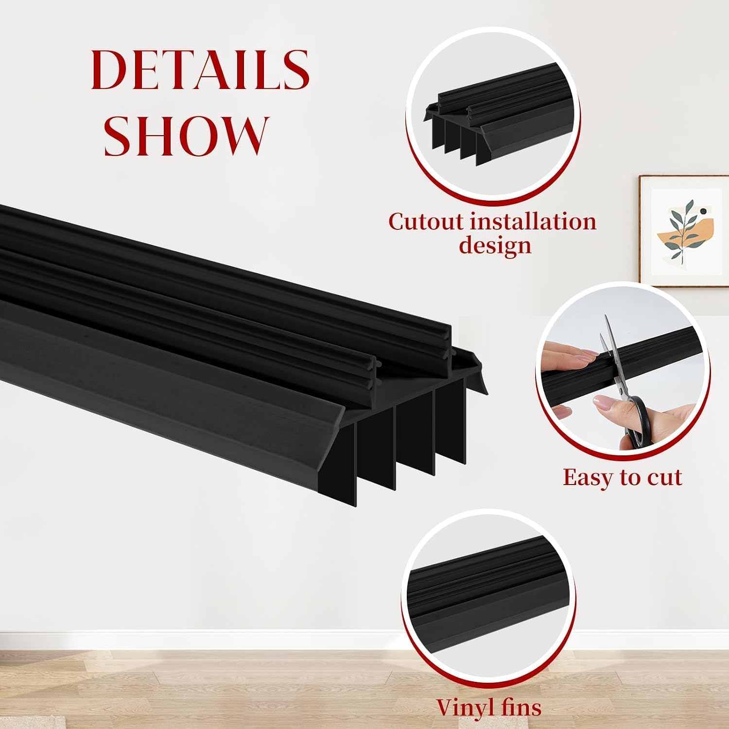 2 Pcs 36 Inch Black Vinyl Replacement Door Bottom