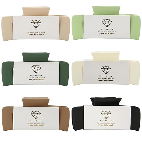 Pinzas para el cabello de garra cuadrada, 6 piezas grandes, mate, pinzas para el cabello para dama de honor, adolescentes, niñas, lindas pinzas para