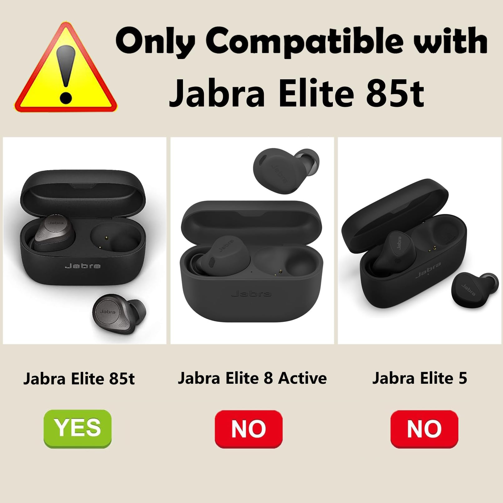 EasyBee Hüllen-Set Für Jabra Elite 5 – 2 Silikon-Cases Mit Karabinern, Stoßfest, Rutschfest, Dünn