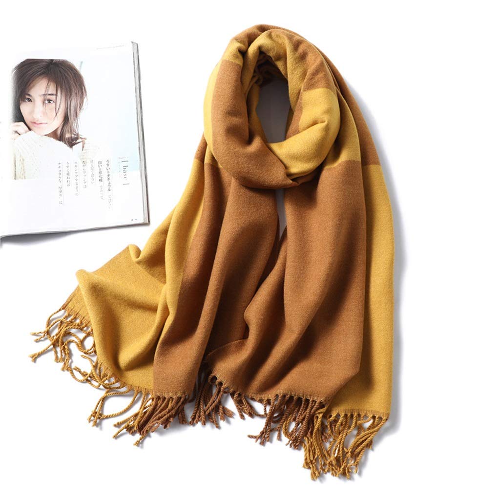 Sciarpa scozzese in cashmere Sciarpe nuove da donna invernali Scialli e involucri solidi spessi e caldi Lady (Colore : D) (AA)
