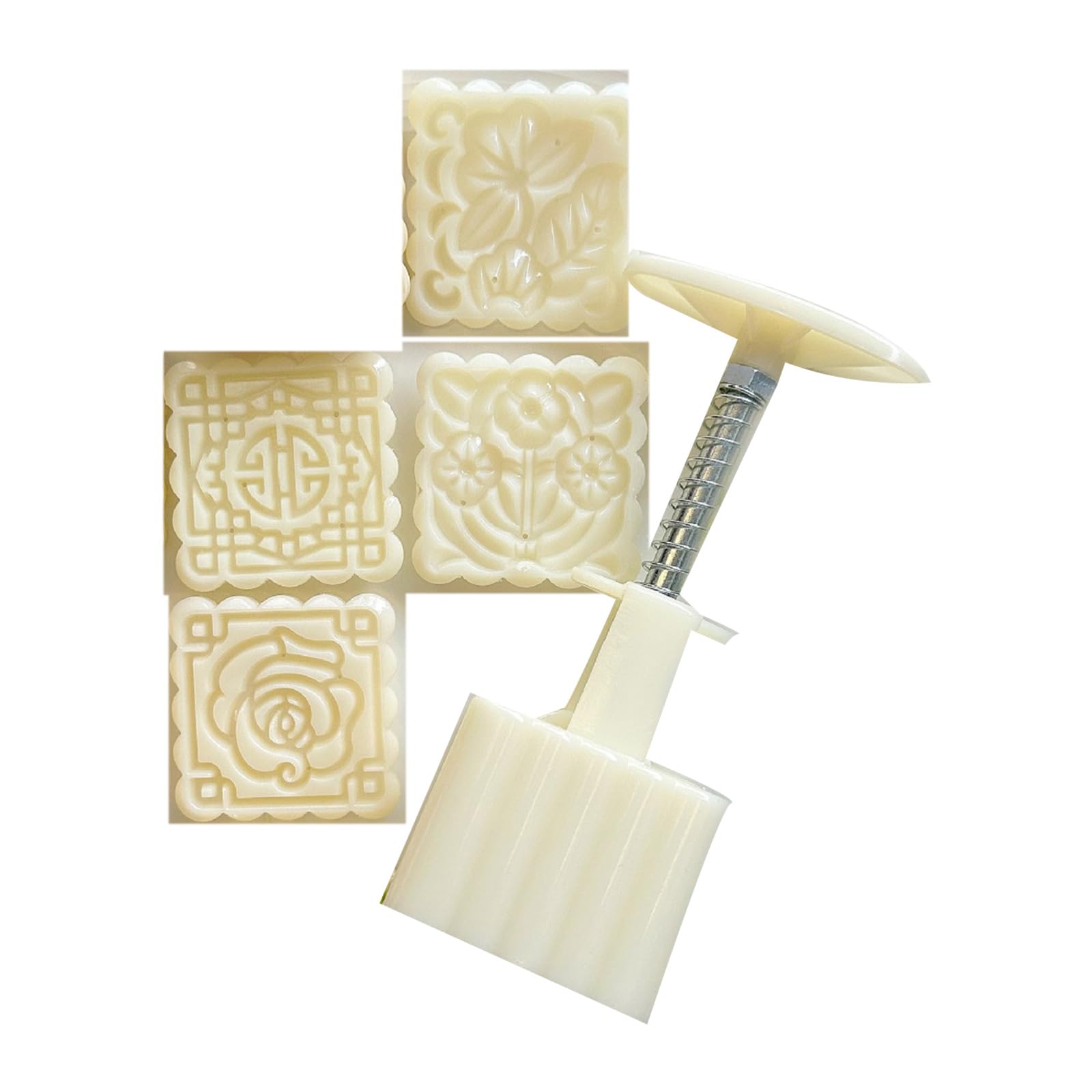 Square Flower Moon Cakes Press Molds Cookie Stamp Chinese MidAutumn Moon Cakes Maker Decorating Tool For Making Cookie
