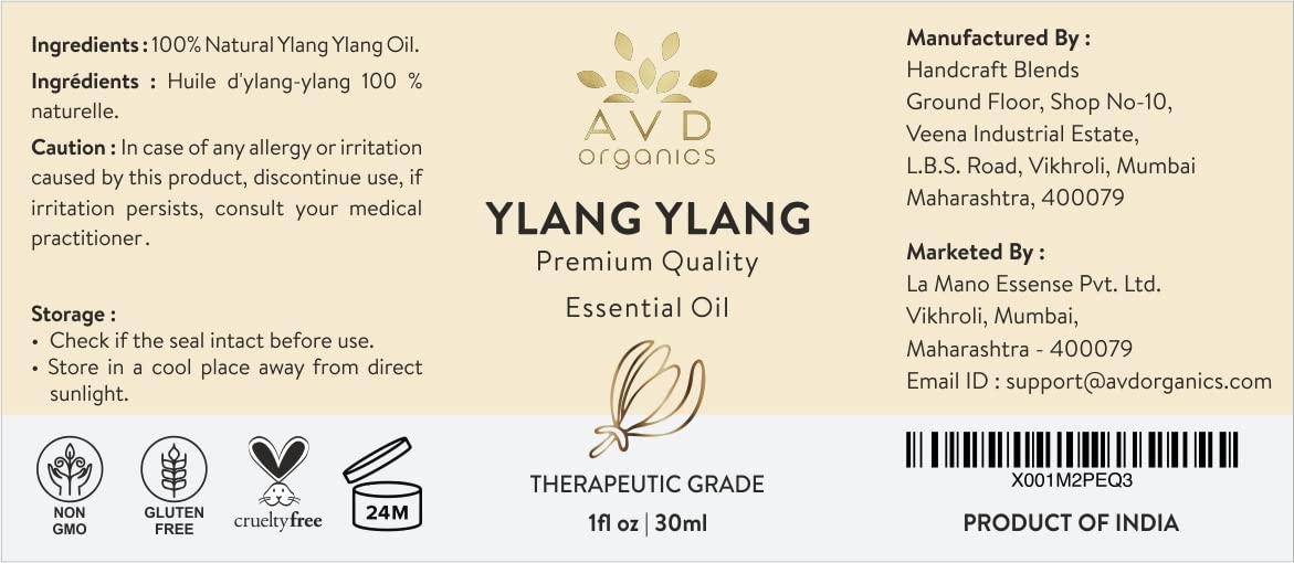 AVD Organics Ylang Ylang Essential Oil 30ml - Pure, Natural & Undiluted -Use in Aromatherapy Diffusers for Mood Lifting - 1 fl. Oz - Image 2