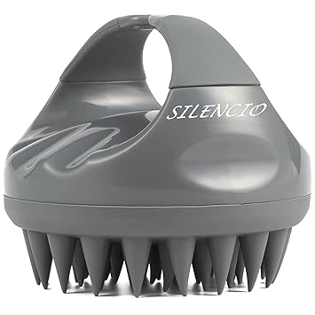 SILENCIO Hair Growth, Improve Blood Circulation, Easy to use, Anti-aging, Plain Relief Hair Scalp Shampoo Brush For Natural Hair Care & Growth Scalp Massager, Shower Scalp Cleansing Brush, Hair Washing Tool, Shampoo Scalp Shower Hair Brush Hair Washing Massager (Grey)