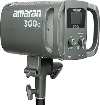 Amaran 300c RGB COB Video Light Bowen Mount 2,500K to 7,500K CCT with G/M Adjustment 26,580 lux @ 1m with Hyper Reflector Support APP Control (Grey)