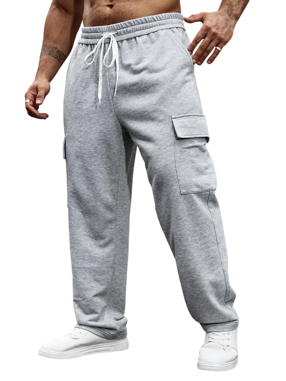 Loose fit Cargos/Loose fit,High Waist Lowers/Cute Style, Relaxed Hip Hop Style Pants for Men-image-9