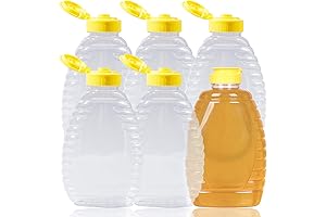 Lainrrew Honey Bottles with Caps for Storing and Dispensing Honey - 12 Oz