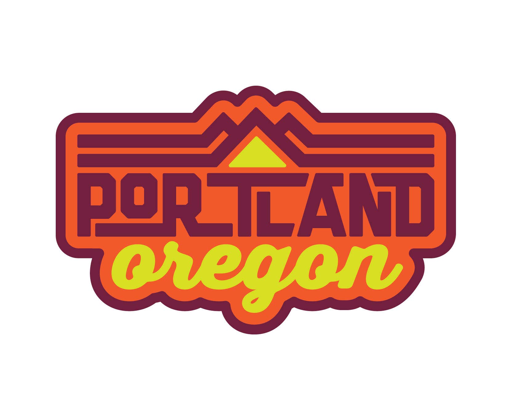 Vagabond Heart Portland Sticker - Weatherproof Vinyl Oregon Souvenir Decal - PDX Sticker