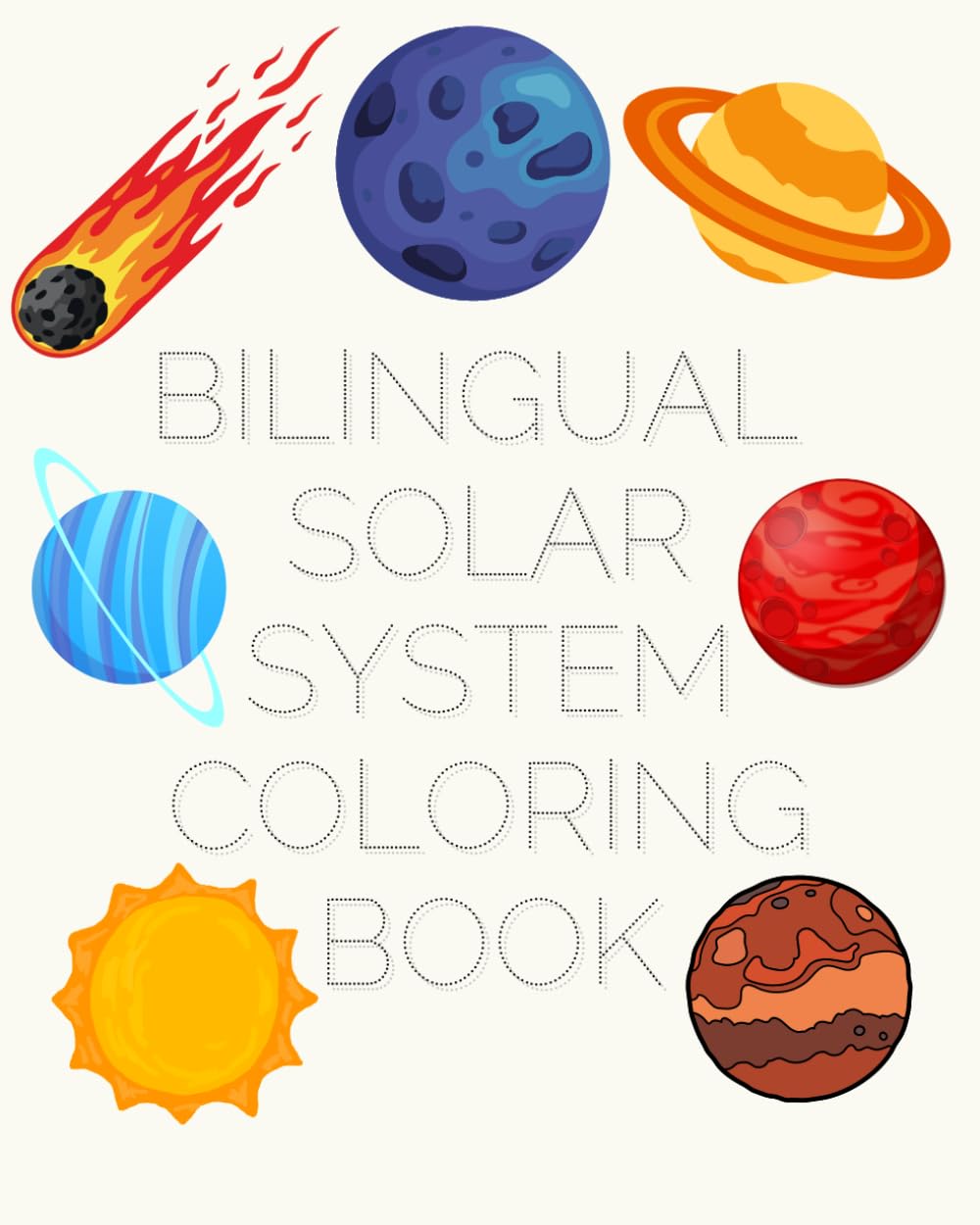 Bilingual Solar System Trace and Coloring Book
