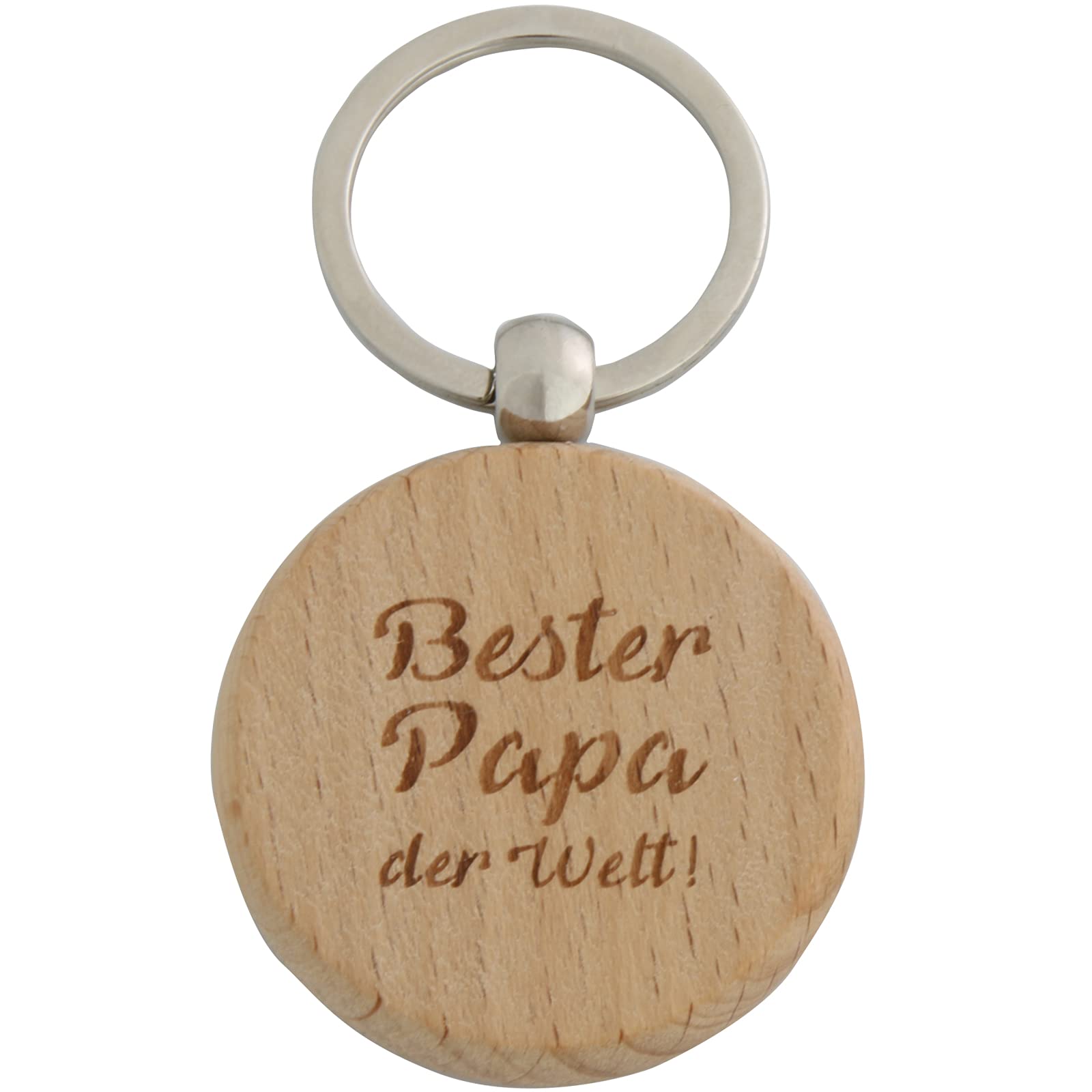 Schlüsselanhänger MILLE rund Holz Anhänger mit Gravur Logo Text