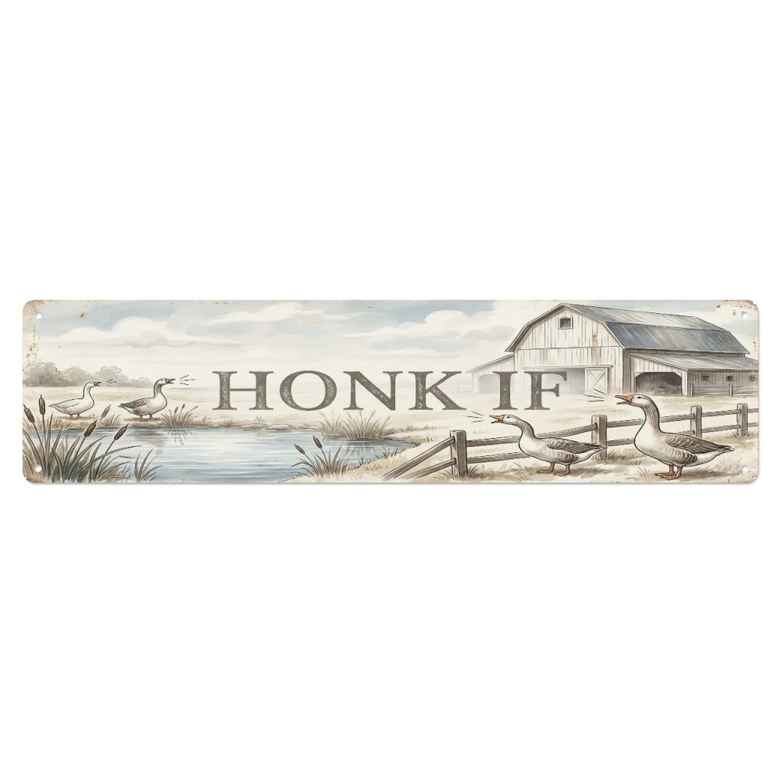 Xanthor Style Metal Tin Sign Vintage Yard Honk Goose Farmhouse Funny Goose Backyard Farm