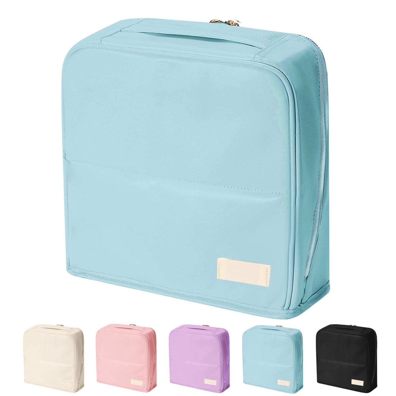 Trousse de maquillage de grande capacité EDAT l'élégance d'un sac cosmétique bleu
