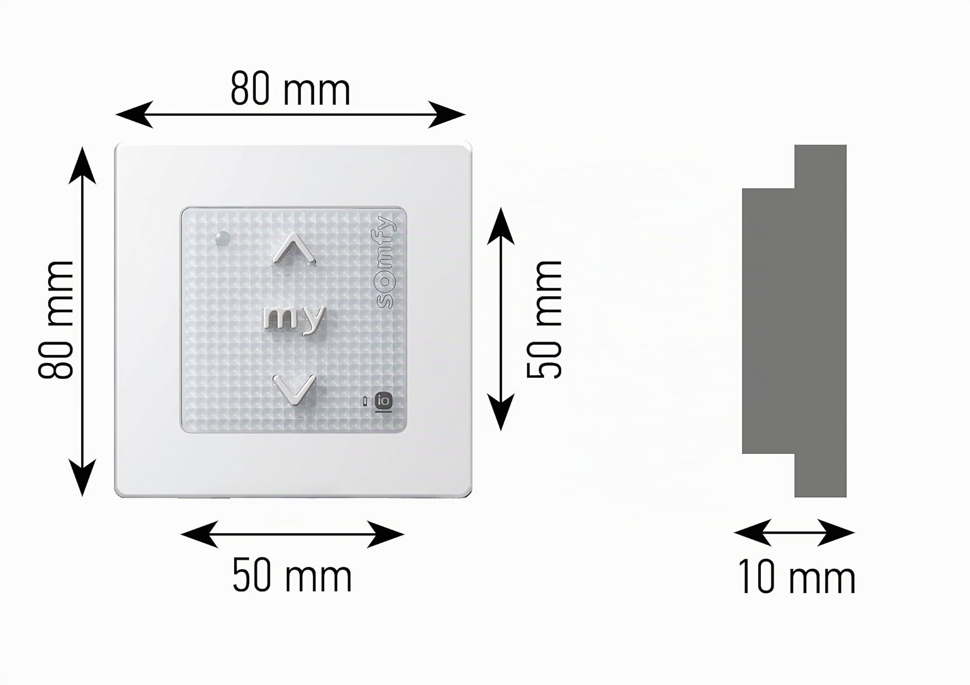 Somfy - Smart Home - Émetteur mural Smoove Origin IO avecCadre