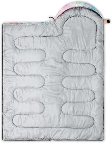 Miniatura 8 de CVHOUSE Saco de dormir para camping, 3 estaciones, clima cálido y fresco, ligero, saco de dormir impermeable para adultos y niños, viajes y al aire
