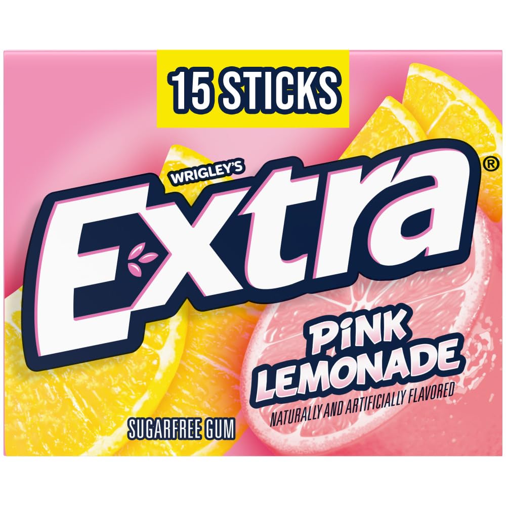 Extra Wrigley's Sugar Free Pink Lemonade Limited Edition Chewing Gum 15 Sticks(Pack Of 2)-image-7