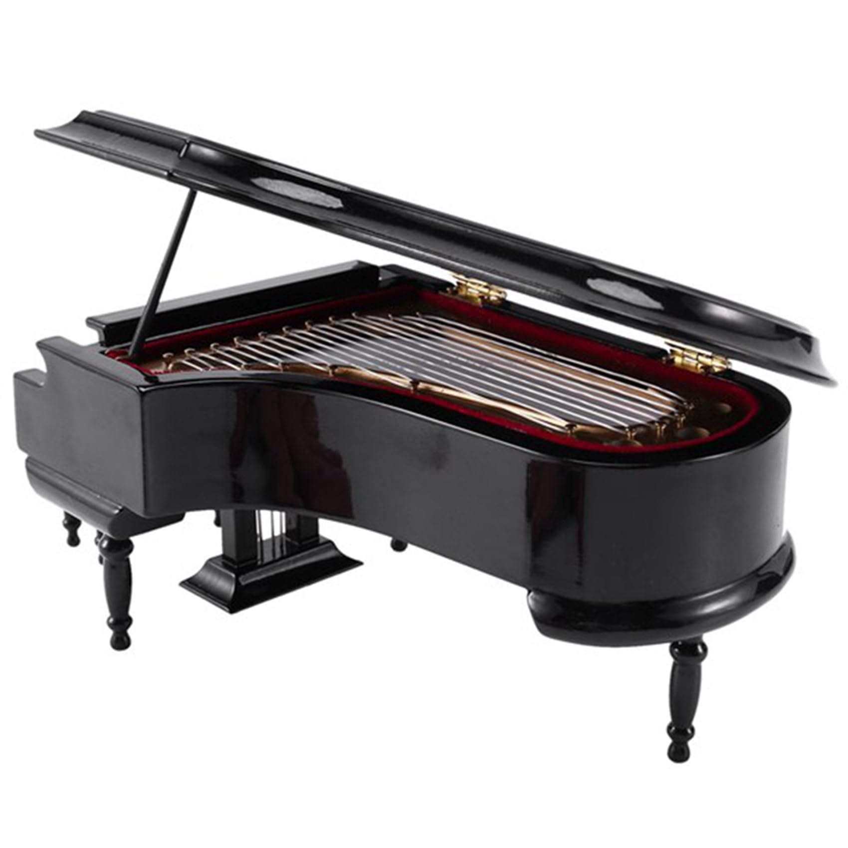 Kit de Modèle de Piano À Queue Miniature Instrument de Musique avec Chaise, pour la DéCoration de Bureau À Domicile (Noir, sans Musique)