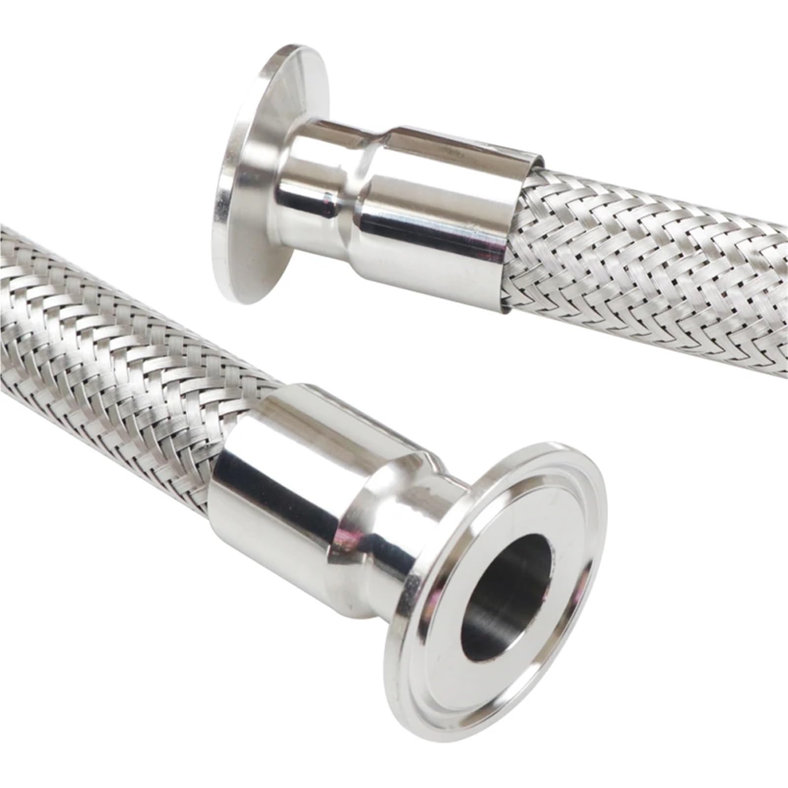 Tubo de 19/25/32/38/45mm OD x 1,5 "2" Tri abrazadera 304 tubo suave trenzado de acero inoxidable fuelle for 500 700 1000 1500 2000mm(19mm OD K50.5mm 1500mm)