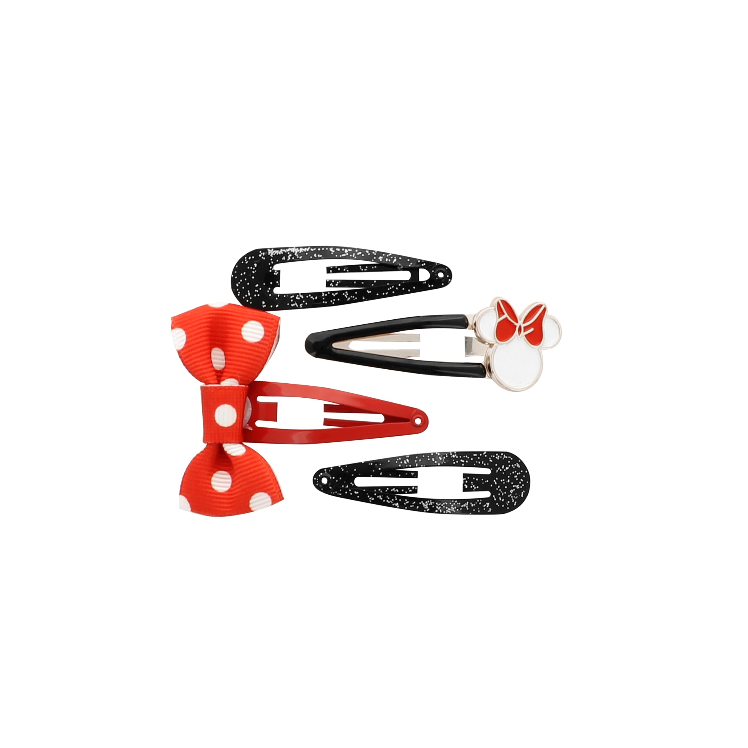DISNEY Mickey & Minnie - Set of 4 Minnie Mouse Click Clips - Short or Fine Hair - Hair Jewellery - Official Product Disney