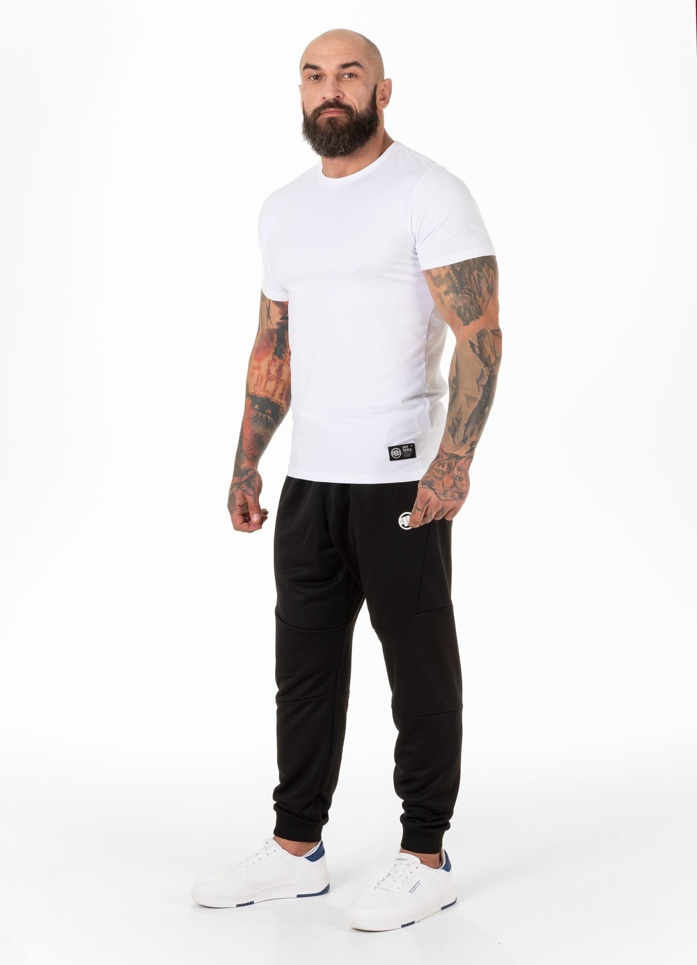PITBULL - Pantalon de Jogging pour Hommes Long Oldschool Logo S, Coupe Sportive, Pantalon effilé, Tenue d’entraînement, Confort Quotidien