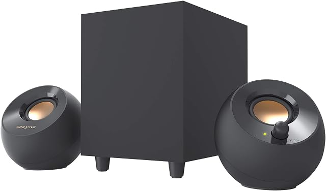 Creative Pebble Plus 2.1 USB-Powered Desktop Speakers with Down-Firing Subwoofer and Far-Field Drivers, Up to 8W RMS Total Power for PCs and Laptops (Black)