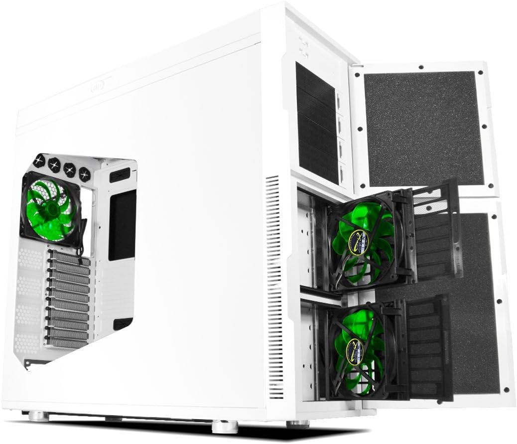 Deep Silence 6 Super Tower HPTX Case for Sensitive Audio Workstation and Storage Dense Applications, White with Window