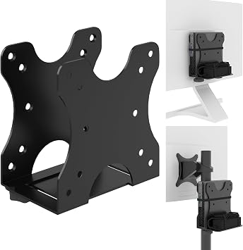 Yimaut Adjustable Mini PC Vesa Mount Bracket Mount Behind Monitor, Under Desk, Monitor Arm, Wall or Stand Pole for HP, Dell, KAMRUI, Mac Mini, GMKtec, Cable Box, Wi-Fi Router, Small CPU