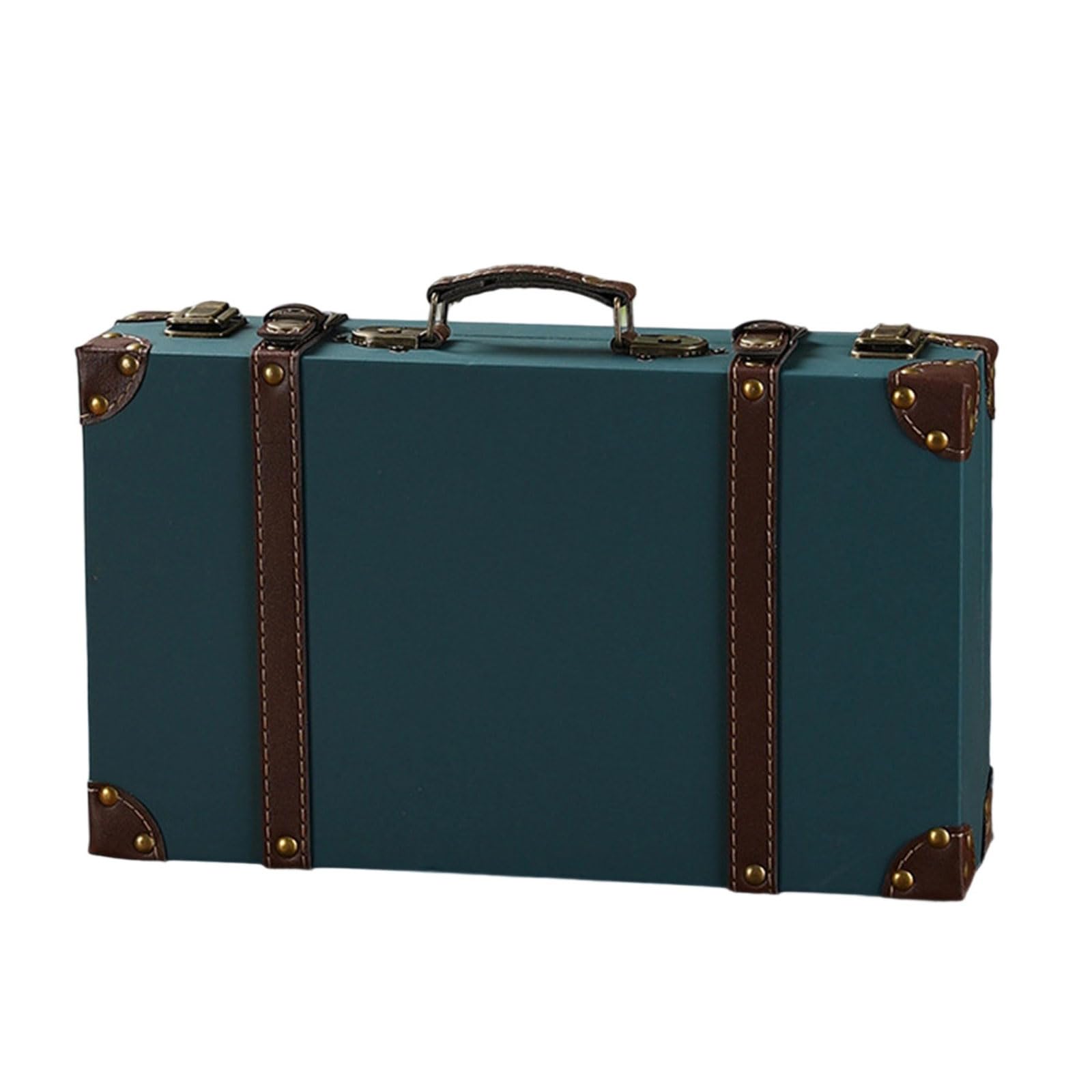 Jazuaiao Leather Trunk with Sturdy Wooden Frame Modern Classical Storage Trunk for Homes Storage and Decoration Vintage Leather