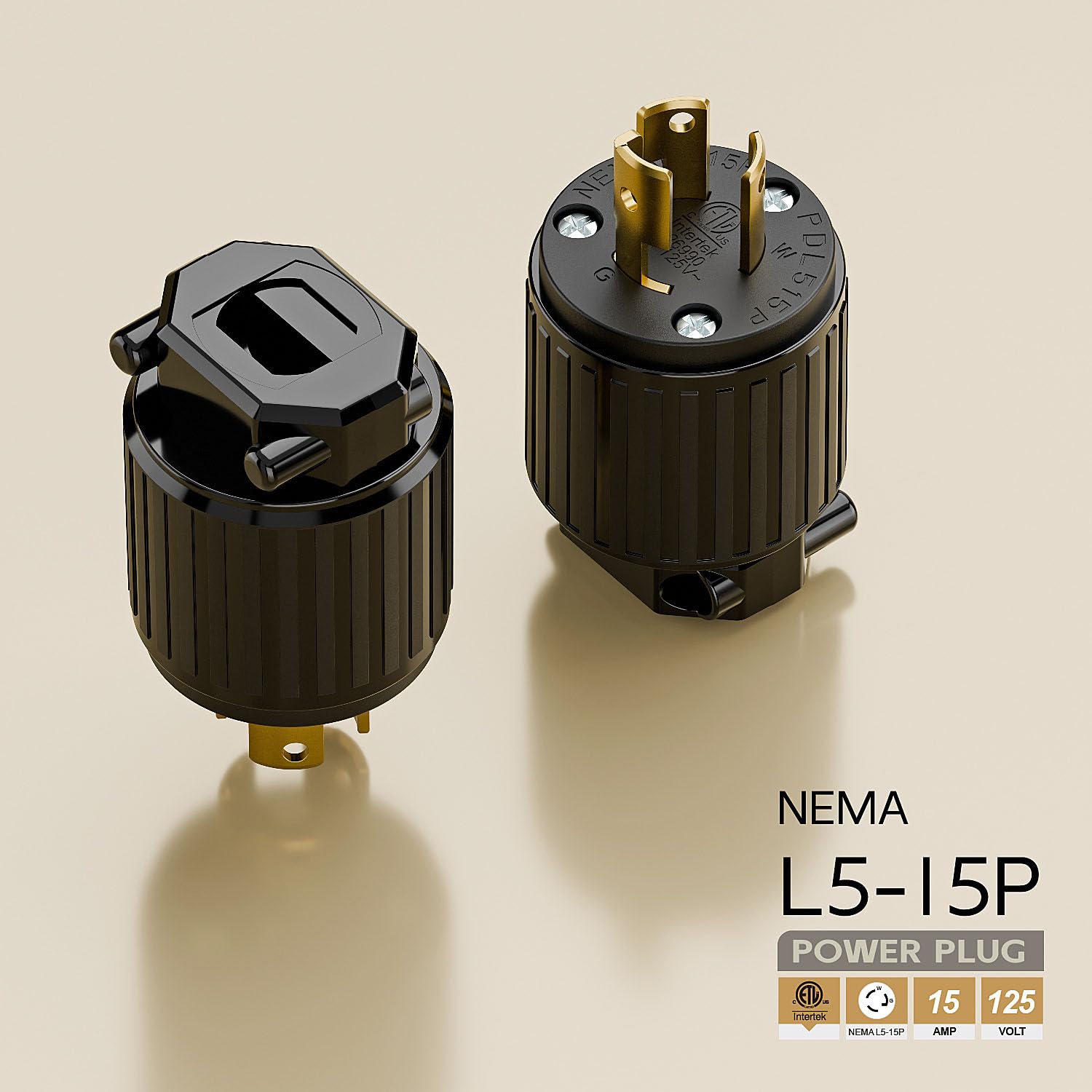 Amazon.co.jp: NEMA L5-15Pロックプラグ、ツイストロックオス15Amp 125
