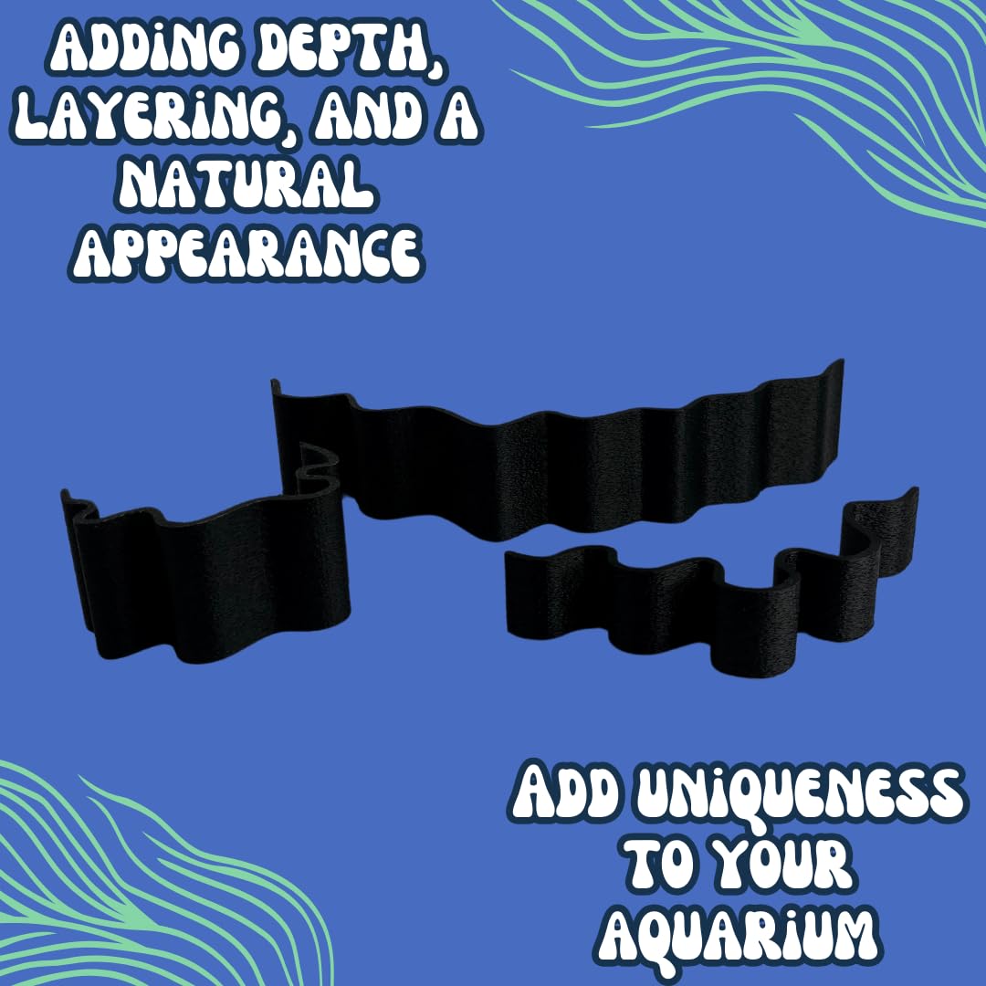 REEFSHAPE - Paquete combinado de sustrato para acuario o terrario, color negro | Capas de sustrato separadas, crea acantilados y profundidad, fabricado en Estados Unidos, combo de acantilado