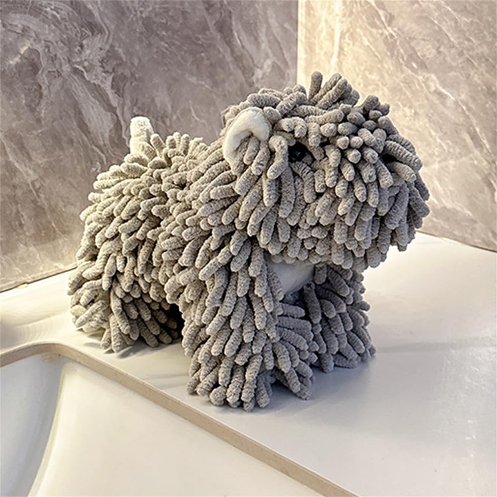 Amazon.com: Chenille Hand Towel - Cute Cartoon Dog Plush Fuzzy