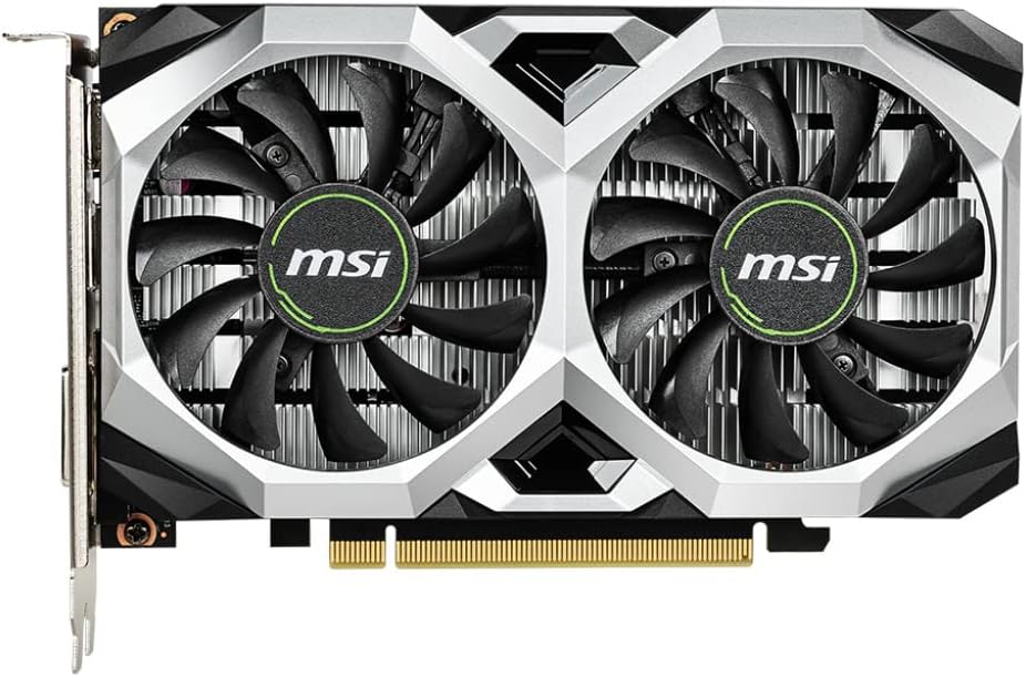 MSI GeForce GTX 1650 D6 VENTUS XS OC Scheda Video 4GB GDDR6, 1620MHz, 128-bit, PCI Express x16 Gen 3, DisplayPort, HDMI, DVI-D, doppia ventola MSI GeForce GTX 1650 D6 VENTUS XS OC Scheda Video 4GB GDDR6, 1620MHz, 128-bit, PCI Express x16 Gen 3, DisplayPort, HDMI, DVI-D, doppia ventola