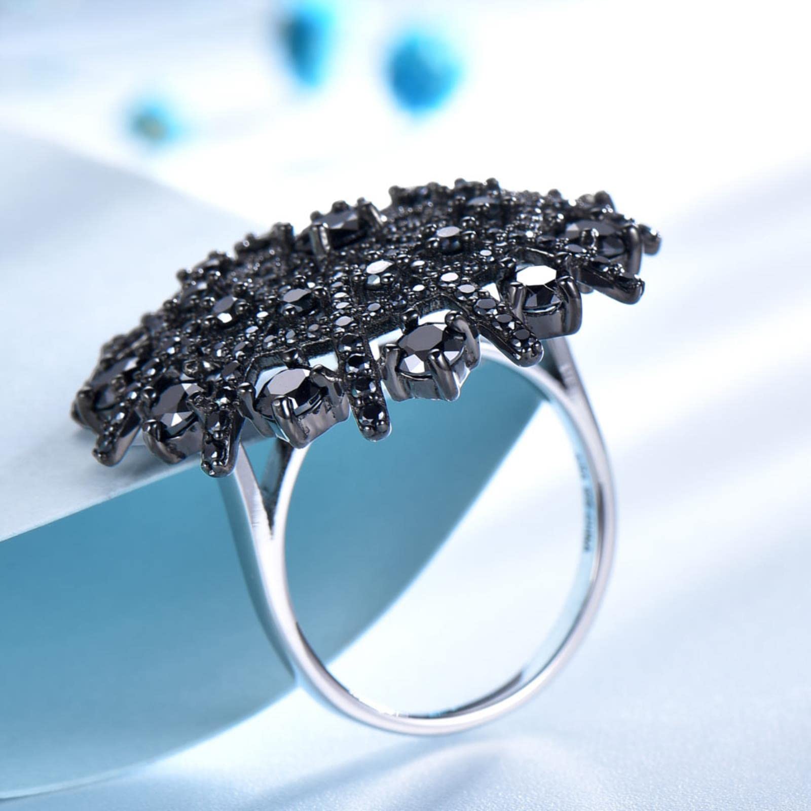 Anillos De Plata De Ley 925 Auténtica, Piedras Preciosas Naturales, Anillos De Espinela Negra, Regalos Hipérboles De Fiesta para Mujer, Joyería Fina
